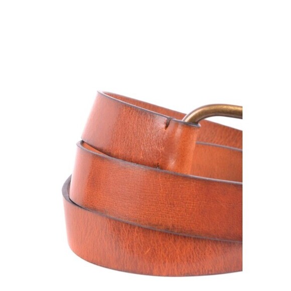 Dsquared2 Slim Brown Leather Belt With Brass Buckle - NWT